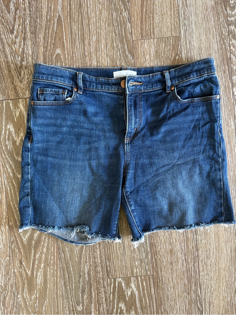 LOFT Dark Blue Denim Cutoff Shorts